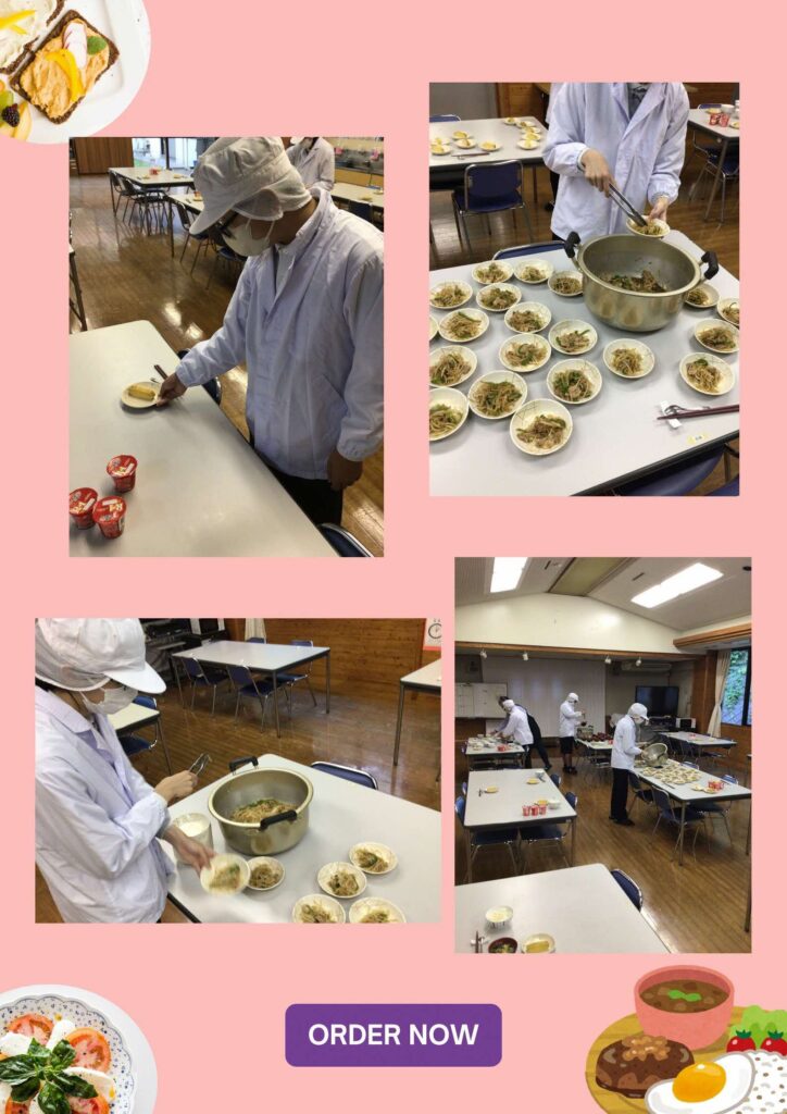 配膳をしている様子